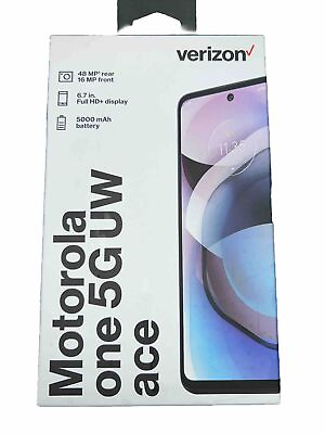 #ad Brand New Verizon Moto Motorola One 5G Ace 64GB 48MP 6.7quot; Gray Prepay Smartphone