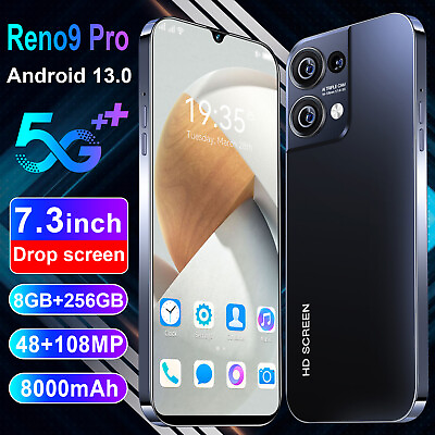 2023 Rino9 Pro 7.3quot; 8GB256GB Smartphone Android 13 Dual SIM Unlocked Cell Phone