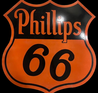 #ad PORCELAIN PHILLIPS 66 ENAMEL SIGN 36X36 INCHES DOUBLE SIDED