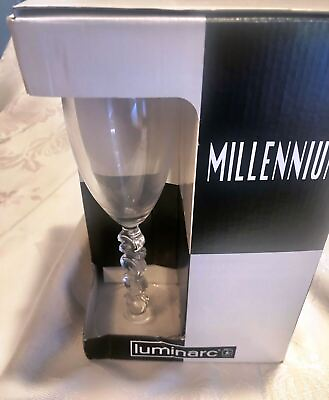 #ad NIB Luminarc Millennium Stemmed Glasses 2000 Box Of 4 Mint 8 oz. each New