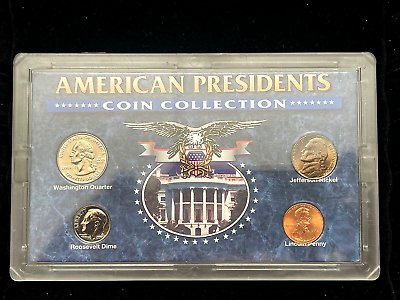 #ad American Presidents Coin Collection SET OF 4 COINS QUARTER DIME NICKEL PENNY