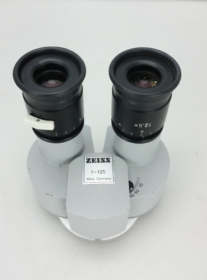 #ad Zeiss Binocular Microscope f=125 12.5 x Eyepieces
