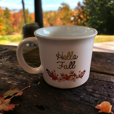 Hello Fall Pink Ceramic Coffee Mug