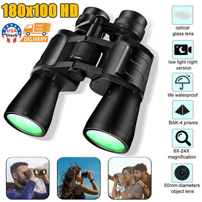 #ad Powerful Military Zoom 180x100 Binoculars Day Low Night Optics Hunting Outdoor