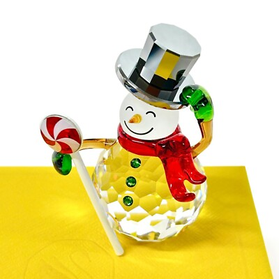 #ad New 100% SWAROVSKI Holiday Cheers Dulcis Christmas Snowman Deco Figurine 5655434