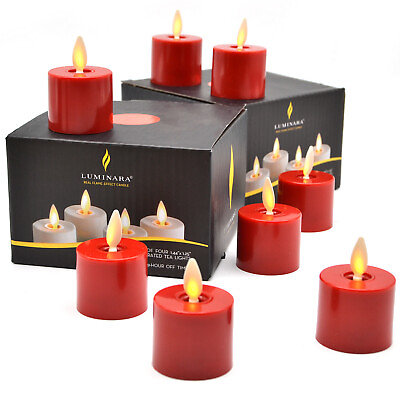 Luminara Battery Included LED Tea Lights Flameless Flicker with Timer Set of 8