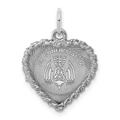 #ad Sterling Silver Rhodium plated My Confirmation Disc Charm 0.6 x 0.7 in