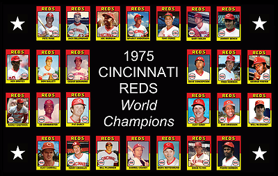 1975 CINCINNATI REDS Custom Baseball Card POSTER Man Cave Decor Fan Xmas Gift 75