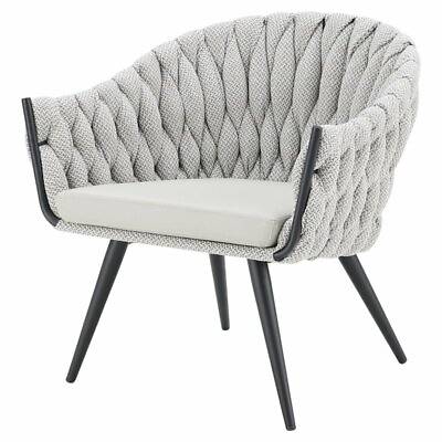 #ad New Pacific Direct Fabian 16.5quot; Fabric Accent Chair in Alpine Light Gray Black