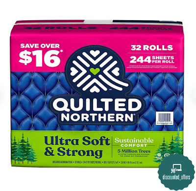 Quilted Northern Ultra Soft amp; Strong 2 Ply Toilet Paper 244 sheets roll 32 rol