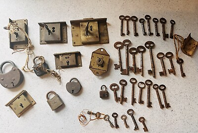 #ad Collection Of Antique Locks And Padlocks And Keys