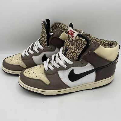 #ad Nike Sb Dunk High Ferris Bueller Leopard Travis Scott 305050 201 Size 10.5
