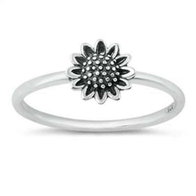 #ad 925 Sterling Silver Sunflower Fashion Ring New Size 4 12