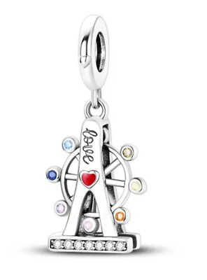 #ad #ad Elegant Ferris Wheel Carousell love Charm Pendant In 925 Sterling Silver NEW