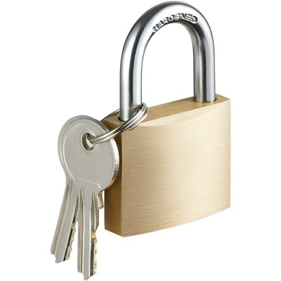 Solid Brass Padlock with Key Pad Lock 1 1 2 in. Wide Lock Body Fence Locker US
