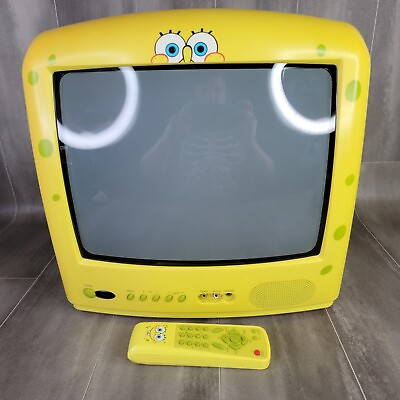 #ad SpongeBob SquarePants Emerson 13” TV CRT w Remote Nickelodeon Retro Television