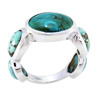 Turquoise Fine Silver Ring Genuine Jewelry For Black Friday Gift US