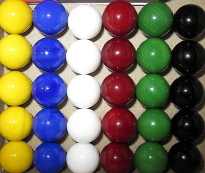 30 Solid Color Replacement Marbles Chinese Aggravation Dirty Game 14mm GLASS