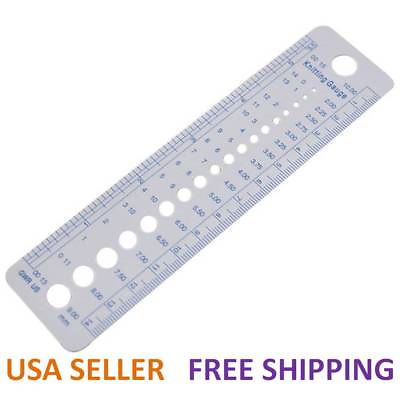1 x Plastic Knitting Needle Size Gauge Ruler Weaving Tools Inches CM USA Seller