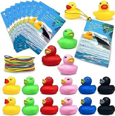 #ad 72 PCS Duck Tag Cruise Kits Includes Rubber Sailing Ducks for Cruise Ship.