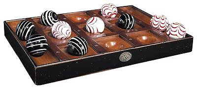 Venetian Collectors Tic Tac Toe Game Varnished Cherry Wood Board amp; Large Marbles