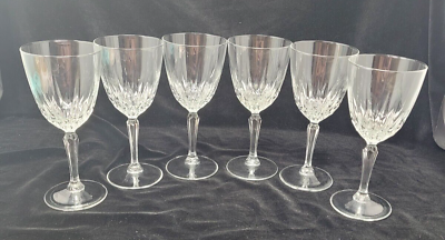 #ad Vintage Cristal D#x27;arques Durand Luminarc Diamant Wine Glasses Clear Glass Set 6