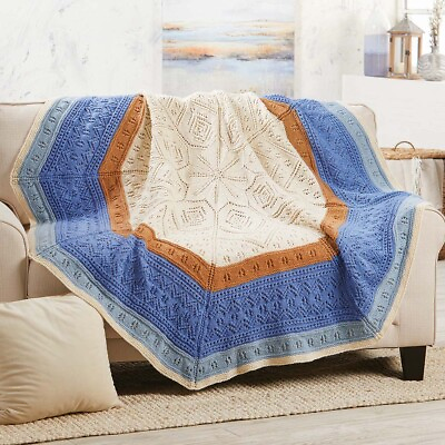 #ad Herrschners® Winter Solstice Round Knit Afghan Kit