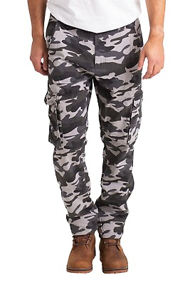 #ad Mens Military Camo Cargo Trouser Casual 100%Cotton Utility Multi Color Work Pant