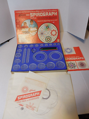 #ad Vintage Kenner SPIROGRAPH #401 1967 Blue Tray Complete Classic Toy Iconic