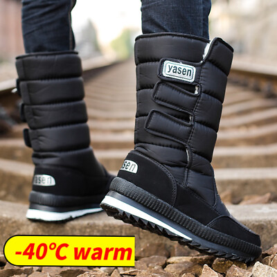 #ad Botas De Nieve Impermeables Para Hombre Zapatos De Invierno Con Piel Suave Felpa