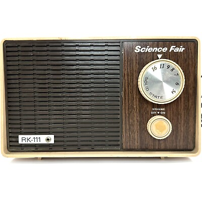 Science Fair Radio RK 111 Static When Plugged In 70#x27;s Japan Radio Shack
