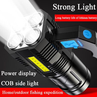 #ad Super Bright 2200000LM Torch LED Flashlight USB Rechargeable Portable Lamp Light