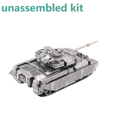 #ad 1:100 3D Metal Kits Chief Tank MK50 Military DIY Vehicle Model Unassembled Kit h