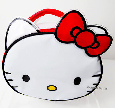 #ad Sanrio Hello kitty Lunch bag School Lunch Box Insulated Bag Snack Tote 3D Red Bo