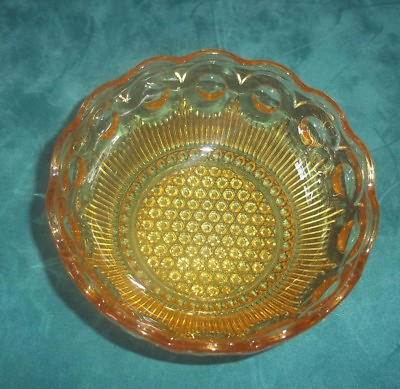Vintage Bartlett Collins Manhattan Amber Glass Dessert Bowl
