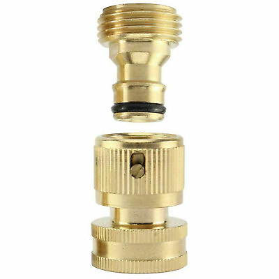#ad 3 4quot; Garden Hose Quick Connector Water SOLID BRASS Female Male Connect Set