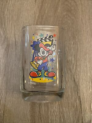 #ad 2000 Walt Disney World McDonalds Glass Cup Mickey Mouse Hollywood Disney Studios