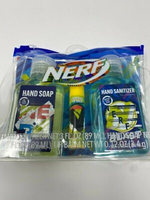 #ad NERF Kids 3pc Hygiene Travel Bag Hand