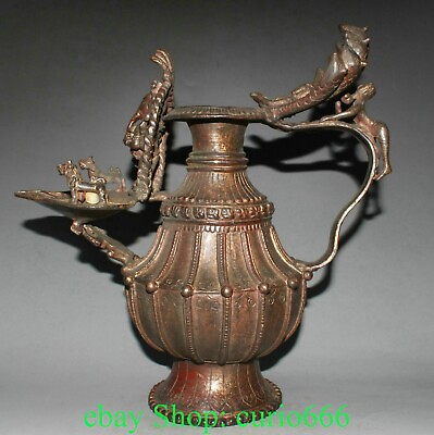 #ad 11#x27;#x27; Old Chinese Bronze Elephant Mammon Gilt Oil Lamp Lampstand Candlestick