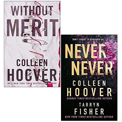 #ad Colleen Hoover Collection 2 Books Set Without Merit Never Never PB NEW