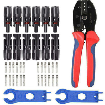 #ad 6 Pairs Male Female Solar Cable Connectors Crimping Tool Set For DIY Solar Panel