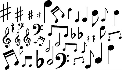 #ad Music Notes 40 Notes Vinyl Decal Home Décor Various Size Notes