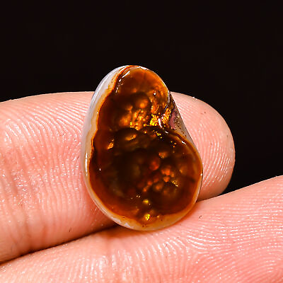 #ad 6.40 Cts FIRE AGATE Natural Natural Mexican Fire Agate Gemstone 11x15x3 mm eb661