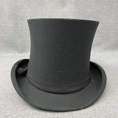 Ithaca NY Herbert G. Willson Antique Top Hat Formal Black Silk c1900 Victorian