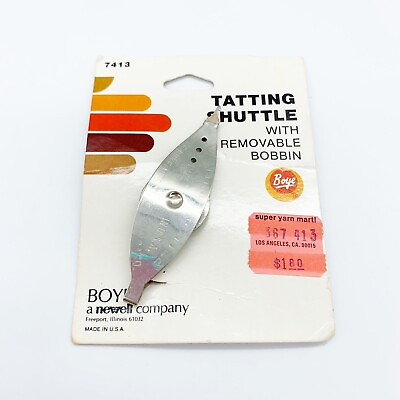 Boye Tatting Shuttle 7413 with Removable Bobbin Made in USA New Lacemaking