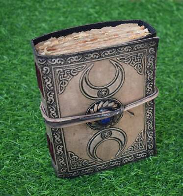 Vintage Leather Journal grimoire Celtic Witch Stone Leather Book of Shadows New