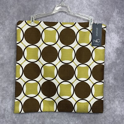 #ad Hallmark Collectibles Pillow Cover 18x18 Kaleidoscope Green Brown 68335