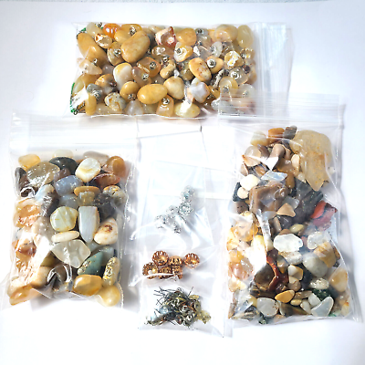 #ad Agates for Crafts amp; Jewelry Making Some Prepared Lot 1 lb Tumbled Stone