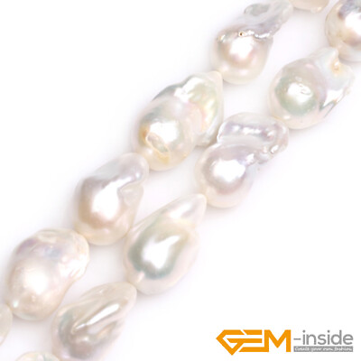 #ad Natural Baroque Freshwater White Pearl Freeform Beads For Jewelry Making 15quot; DIY