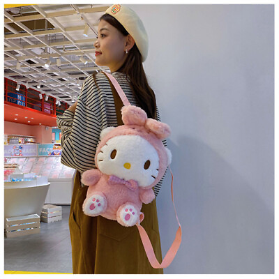 #ad Hello Kitty Backpack Bag Cute Cartoon School Bag Plush Toy Shoulder Bag Gift NEW